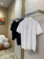 LV Tessellated Logo Embroidered Polo Shirt Black - 图片 4