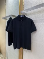 LV Tessellated Logo Embroidered Polo Shirt Black - 图片 5