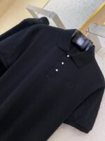 LV Tessellated Logo Embroidered Polo Shirt Black - 图片 6