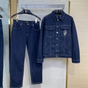 Fendi Medallion Embroidered Denim Trousers