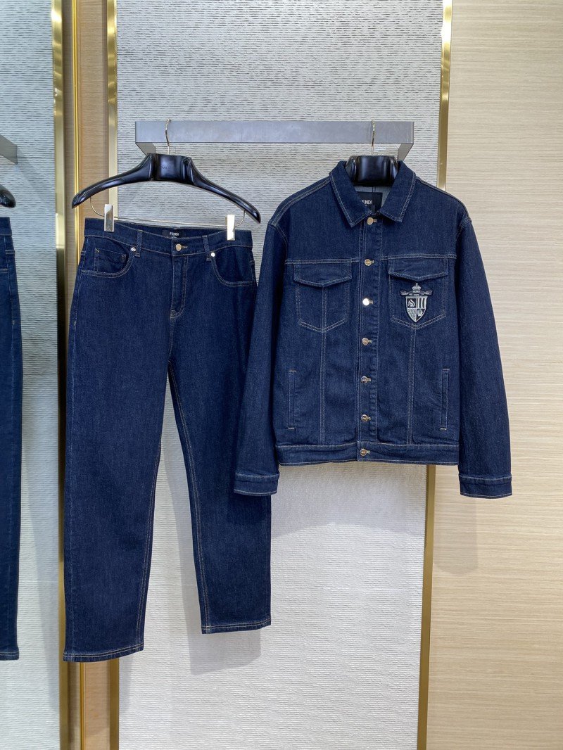 wsxc1748037232469_0-1.jpg Fendi Medallion Embroidered Denim Trousers - 图片 1