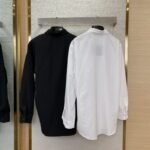 Prada Collar Triangle Logo Shirt White - 图片 2