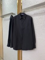Prada Collar Triangle Logo Shirt Black - 图片 5