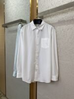 Prada Collar Triangle Logo Shirt White - 图片 5