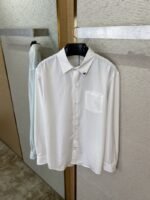 Prada Collar Triangle Logo Shirt White - 图片 7