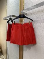 Prada Nylon Triangle Label Shorts Red - 图片 5