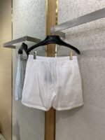 Prada Nylon Triangle Label Shorts White - 图片 7