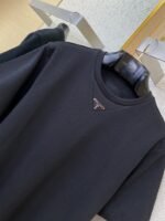 Prada New Triangle Neckline Steel Label Short Sleeve Black - 图片 5