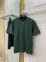Prada New Triangle Neckline Steel Label Short Sleeve Green - 图片 5