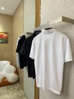 Prada Satin Beaded Floor Zip Polo Shirt White - 图片 3