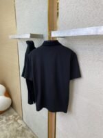 Prada Satin Beaded Floor Zip Polo Shirt Black - 图片 8
