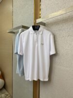 Prada Satin Beaded Floor Zip Polo Shirt White - 图片 5