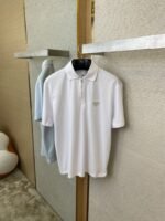 Prada Satin Beaded Floor Zip Polo Shirt White - 图片 7