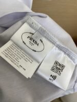 Prada Satin Beaded Floor Zip Polo Shirt White - 图片 9