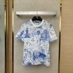 LV Dog Walking Print Short Sleeve T-Shirt