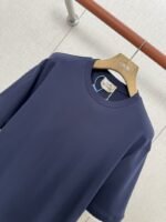 HERMES Short Sleeve T-Shirt with Clashing Cuffs Navy - 图片 3