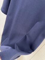 HERMES Short Sleeve T-Shirt with Clashing Cuffs Navy - 图片 4