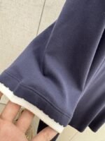 HERMES Short Sleeve T-Shirt with Clashing Cuffs Navy - 图片 5