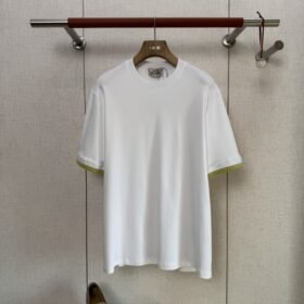 HERMES Cuffed Clash Short Sleeve T-Shirt White