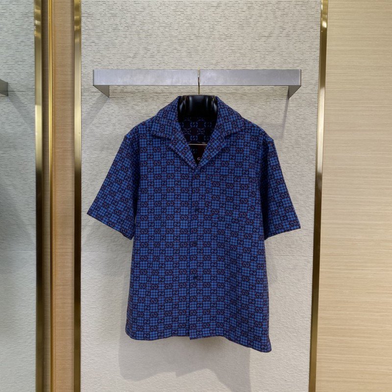 wsxc1749692835068_0.jpg Gucci Printed Jacquard Short Sleeve Shirt - 图片 1