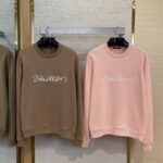 LV Hand Signed Embroidered Monogram Crew Sweatshirt Brown
