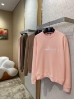 LV Hand Signed Embroidered Monogram Crew Sweatshirt Pink - 图片 3