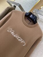 LV Hand Signed Embroidered Monogram Crew Sweatshirt Brown - 图片 6
