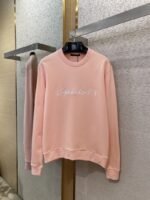 LV Hand Signed Embroidered Monogram Crew Sweatshirt Pink - 图片 5