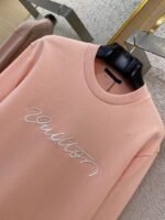 LV Hand Signed Embroidered Monogram Crew Sweatshirt Pink - 图片 6