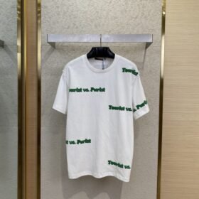 LV Letters Printed Crew Neck Short Sleeve T-Shirt