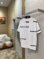 LV Letters Printed Crew Neck Short Sleeve T-Shirt - 图片 4