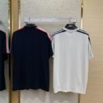 Balenciaga Shoulder Woven Stripe Embroidered Crew Neck Short Sleeve T-Shirt White - 图片 2