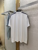 Balenciaga Shoulder Woven Stripe Embroidered Crew Neck Short Sleeve T-Shirt White - 图片 7