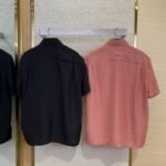 LV Checkered Jacquard Short Sleeve Shirt Pink - 图片 2