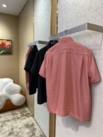 LV Checkered Jacquard Short Sleeve Shirt Pink - 图片 4