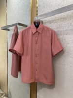 LV Checkered Jacquard Short Sleeve Shirt Pink - 图片 5