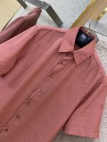 LV Checkered Jacquard Short Sleeve Shirt Pink - 图片 6