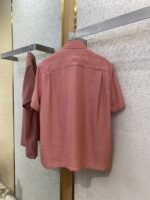 LV Checkered Jacquard Short Sleeve Shirt Pink - 图片 7