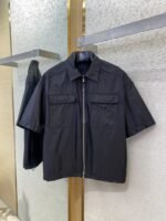 Prada Minimalist Recycled Nylon Short Sleeve Shirt Black - 图片 5