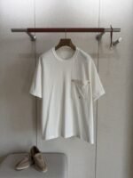 Bottega Veneta Pocket Studded Round Neck Short Sleeve White