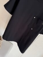 Bottega Veneta Pocket Studded Round Neck Short Sleeve Black - 图片 4