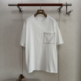 Bottega Veneta Pocket Embroidery Short Sleeve White