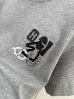 HERMES Leather Embroidered Crew Neck Short Sleeve T Sleeve Grey - 图片 4