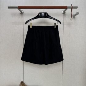Bottega Veneta Diamond Pleated Casual Shorts Black