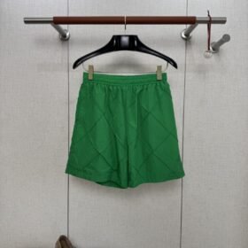 Bottega Veneta Diamond Pleated Casual Shorts Green