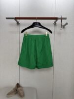 Bottega Veneta Diamond Pleated Casual Shorts Green - 图片 2