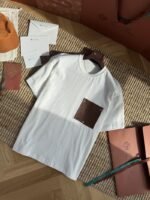 Bottega Veneta Braided Pocket Round Neck Short Sleeve White - 图片 7
