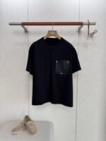 Bottega Veneta Braided Pocket Round Neck Short Sleeve Black