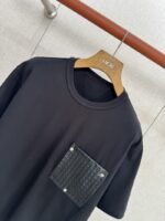 Bottega Veneta Braided Pocket Round Neck Short Sleeve Black - 图片 3