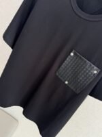 Bottega Veneta Braided Pocket Round Neck Short Sleeve Black - 图片 4